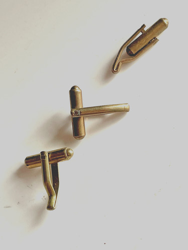 Brass cufflink posts - brass,