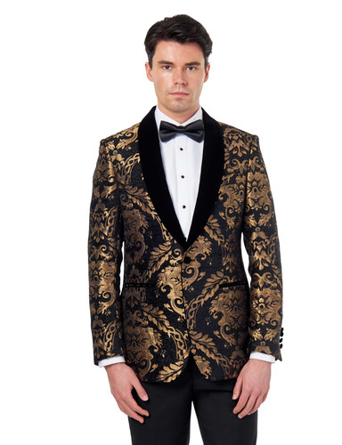 Mens gold brocade paisley - mens,