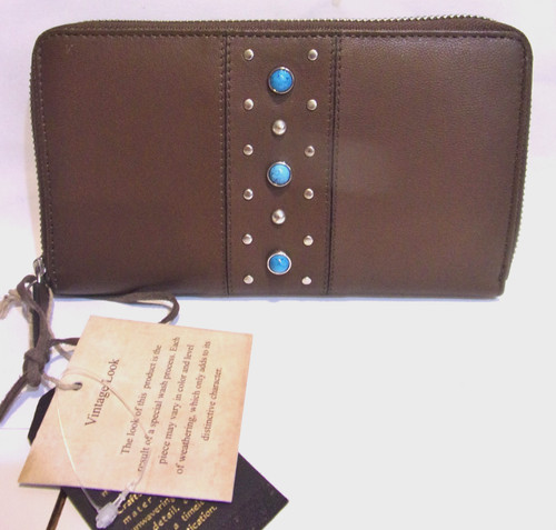 Nwt brown leather turq - nwt,