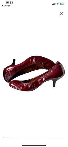 Lanvin burgundy patent leather