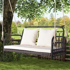 2 Seater White Garden Swing Chair