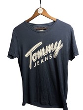 Tommy Jeans Navy and White T Shirt Size Large Men’s 100% Cotton