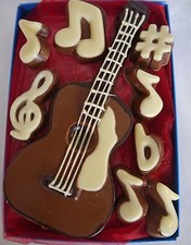 Hand-made Belgian Chocolate Acoustic Guitar & Musical Notes