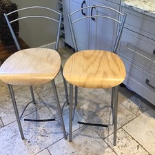 Pair Of  Beech Wood  Stainless