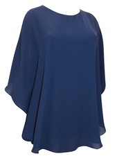 Navy Chiffon Blouse Blue Tunic