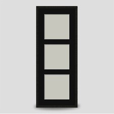 TRIPLE SQUARE PHOTO FRAME BLACK with THREE 4x4 BLACK MOUNT MULTI APERTURE