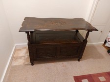 Antique Hall Settle Monks Bench, Storage Seat