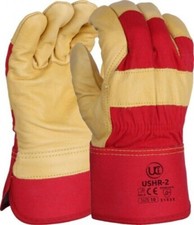 UCi USHR Soft Cow Grain Leather High Quality Heavy Duty Rigger Gloves Cut Proof