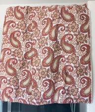 Vintage Mid Century 1970s pair Psychedelic Flower curtains 52" Orange Brown