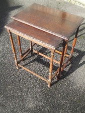 Pair antique oak occasuional tables by Waring and Gillow, Lancaster