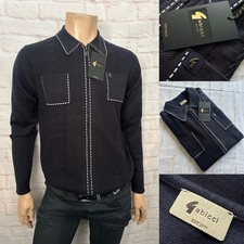 Gabicci Vintage "Serge" Long Sleeved Zip Through, Navy, Medium, BNWT