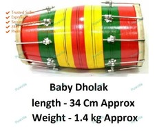Wood Baby Dholak/Dholki Nut &