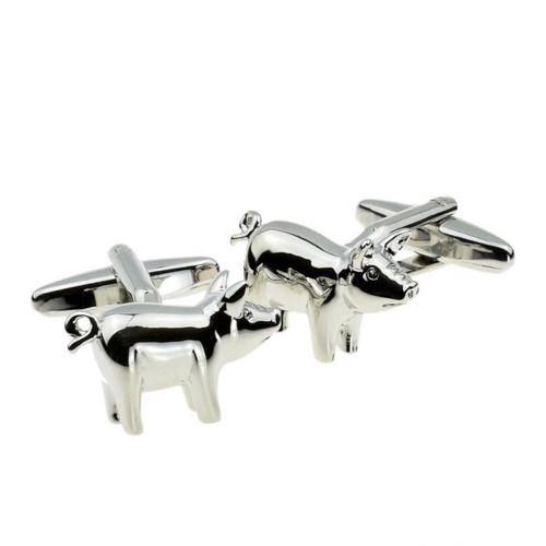 Pig farm cufflinks - farm, presented