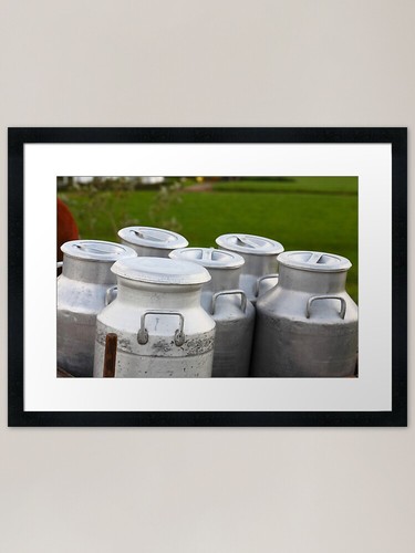 Milk urns framed art print - milk,