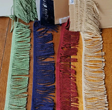 Looped Bullion Fringe. Blue, Green, Red & Brown. Various Lengths. Lampshade Trim