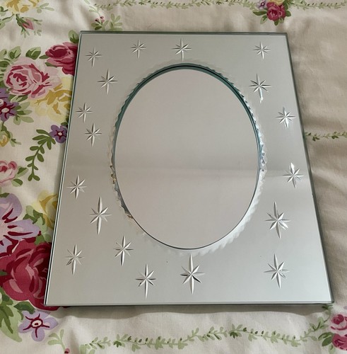 Etched stars glass mirror - glass,