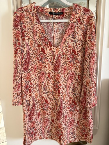 Zara paisley red - paisley, peach
