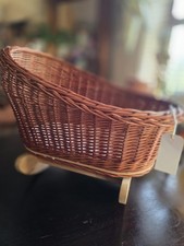 Hand-woven Wicker Doll Cradle