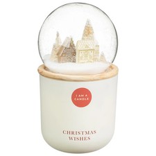 Merry Christmas Large White Snow Globe Candle Ideal For Xmas- choose your type