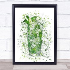 Mojito Cocktail Glass Wall Art Print
