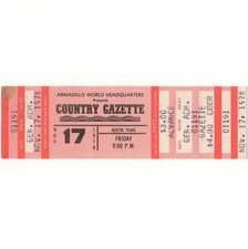 COUNTRY GAZETTE Concert Ticket