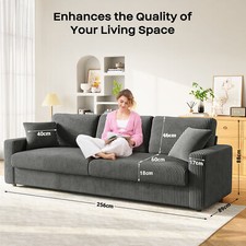 3/4 Seater Corduroy Sofa Jumbo