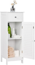 White Slim Bathroom Cabinet
