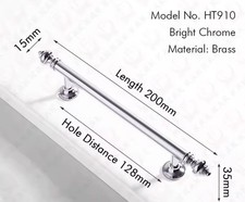 Silver Chrome Colour Wardrobe Handles  200mm