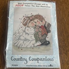 New The HAPPY COUPLE Wedding Country Companions Cross Stitch KIT downsizing R375