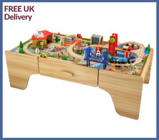 Wooden Train Set Table & Track