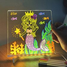 LED Illuminated Acrylic Message Board, Erasable DIY Luminous Drawing Pad, Gifts