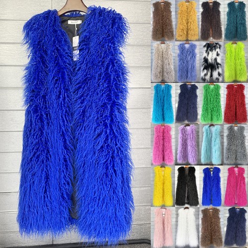 Womens shaggy faux - faux, fur