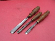 3 Vintage Wood Carving Chisels by  Nurse, Ward & Addis.