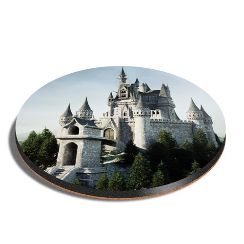 Round mdf coaster - mdf, old