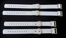 White Real Leather Wrist Cuffs / Ankle Restraints BDSM/Bondage/Roleplay