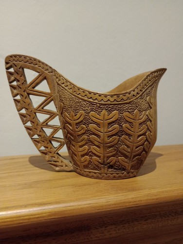 Hand carved wooden - hand, jug