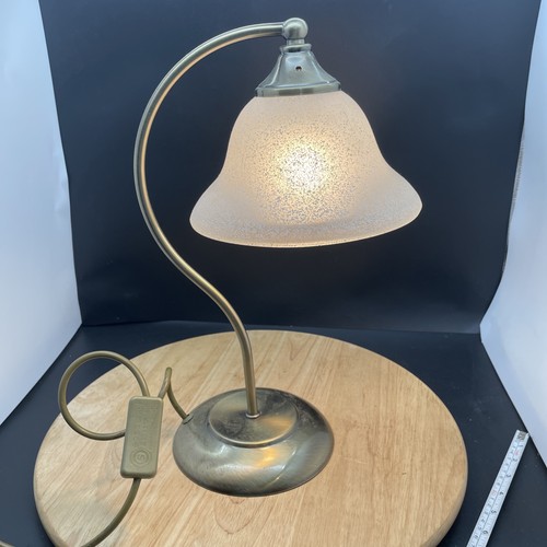 Brass desk lamp with glass - brass,