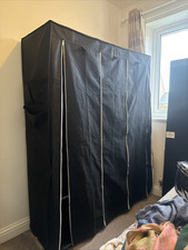 Portable Wardrobe Clothes Storage Closet Hanging Rails 6 Shelve For Bedroom