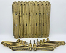 5 antique french door handles knobs sets Mid-1900's brass castle