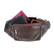 TRAVEL LEATHER BUM BAG MONEY