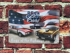 USA American Vintage Retro Classic Muscle Car Metal Plaque Sign Large 8 x 12"