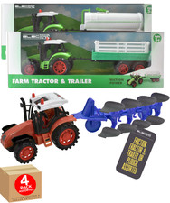 Toy Farm Tractor and Trailer Playset with Plough