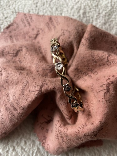 9ct rolled gold flower bangle - rolled,