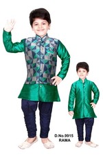 BOYS SHERWANI PYAJAMA WAIST COAT 2 in 1 KIDS Set traditional wedding party wear