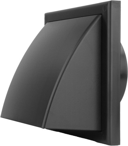 Wall vent cover 100mm black - vent,