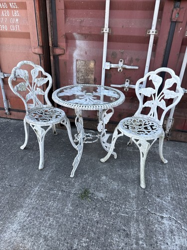 Vintage white iron garden - iron,