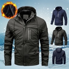 Jacket Coat Winter Warm Hooded Waterproof Windproof Outdoor Mens Hiking Work Top