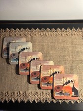Vintage Pimpernel Coasters Set of 6 “Musical Cat” by Rosina Wachtmeister Cork Ba