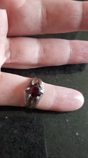 Vtg Sterling Smokey Blood Ruby