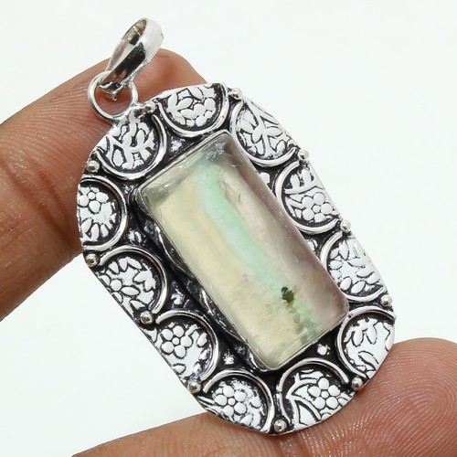 Fluorite gemstone pendant - gemstone,